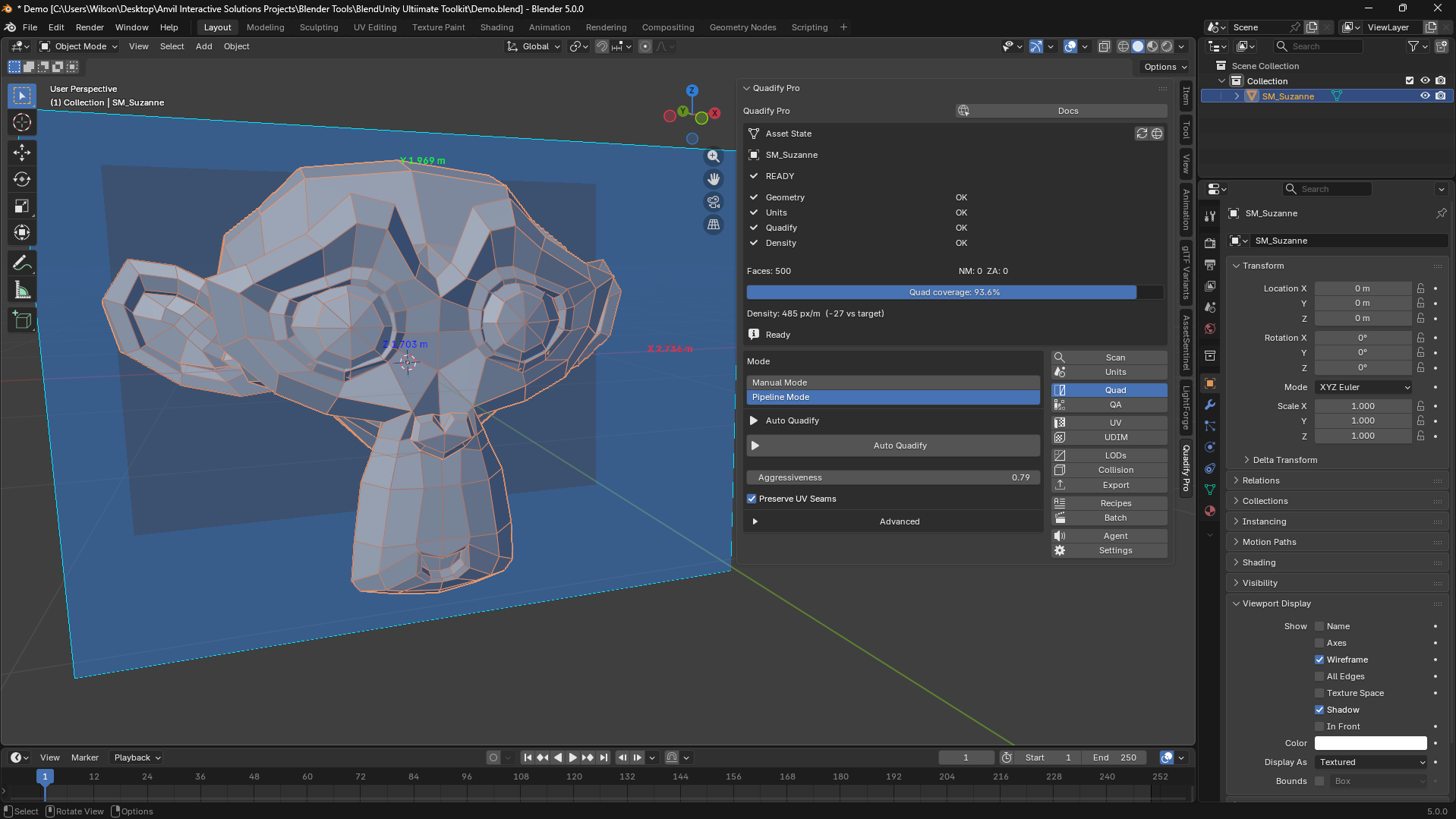 Quadify Pro — Tri-to-Quad Retopology & Mesh Pipeline for Blender