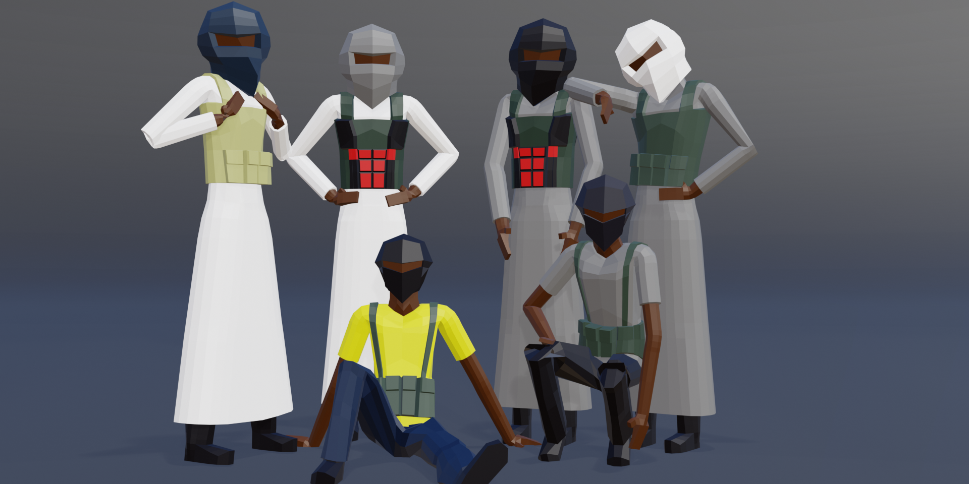Low Poly Combat Character Pack — 17 Game-Ready Military, Police & Enemy Characters